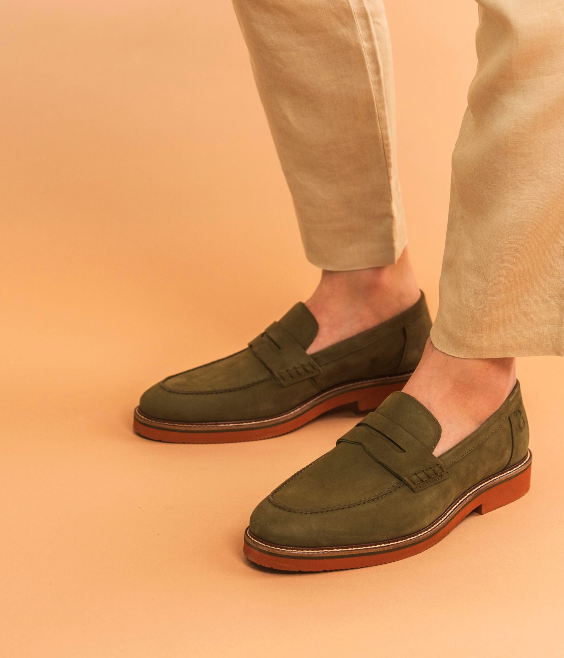 MOCASSIN OLIVIER KAKI Mocassins Bateau Homme Bocage