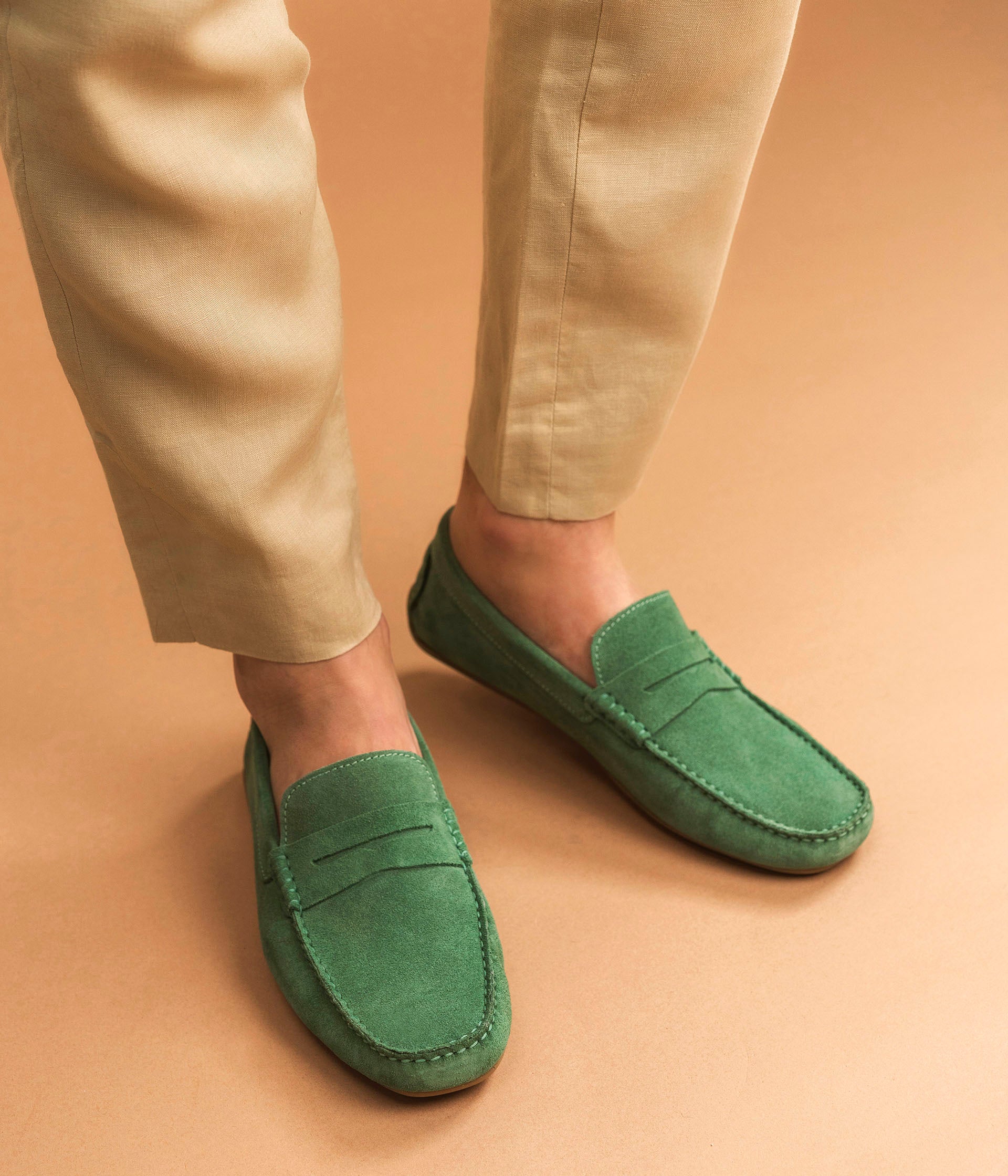 MOCASSIN ARISTIDE VERT MENTHE Mocassins Bateau Homme Bocage