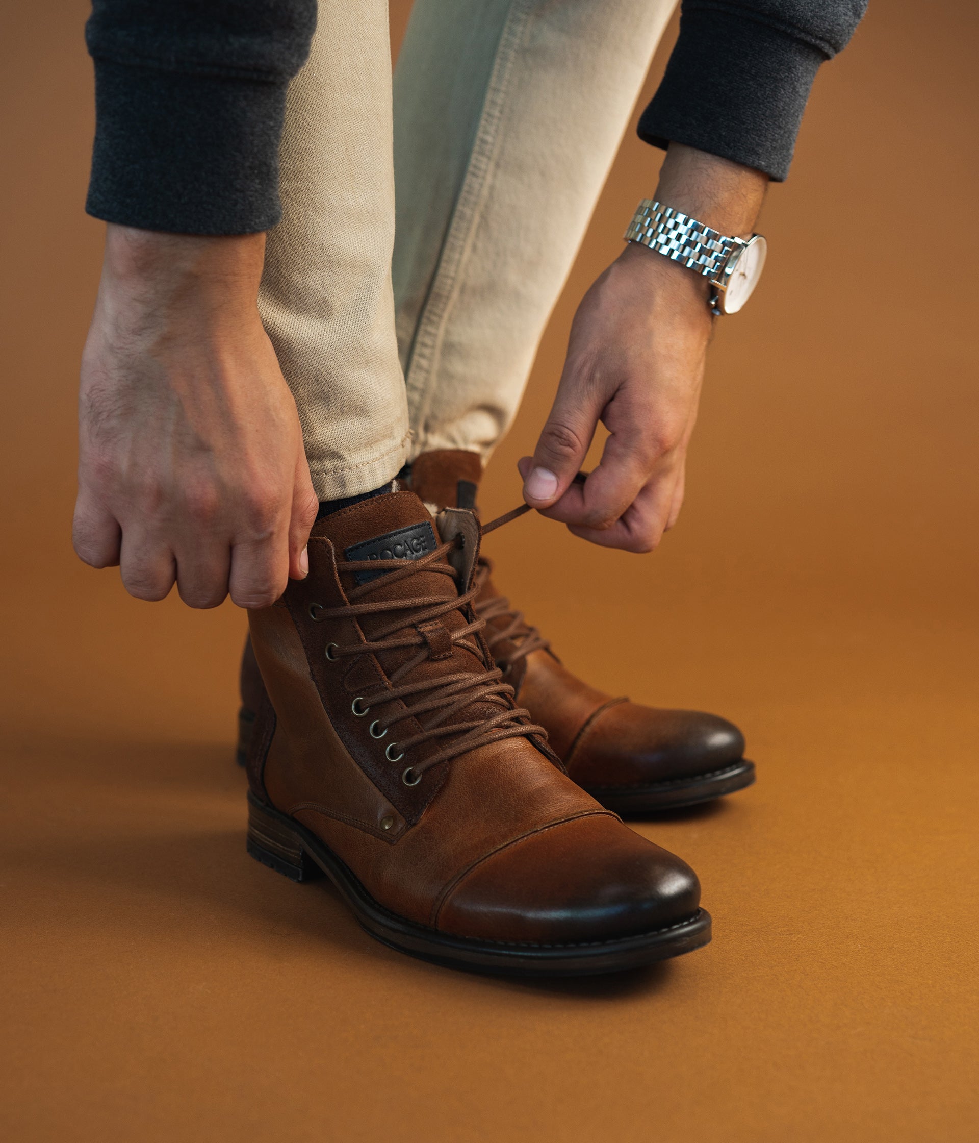 Boots homme marron clearance