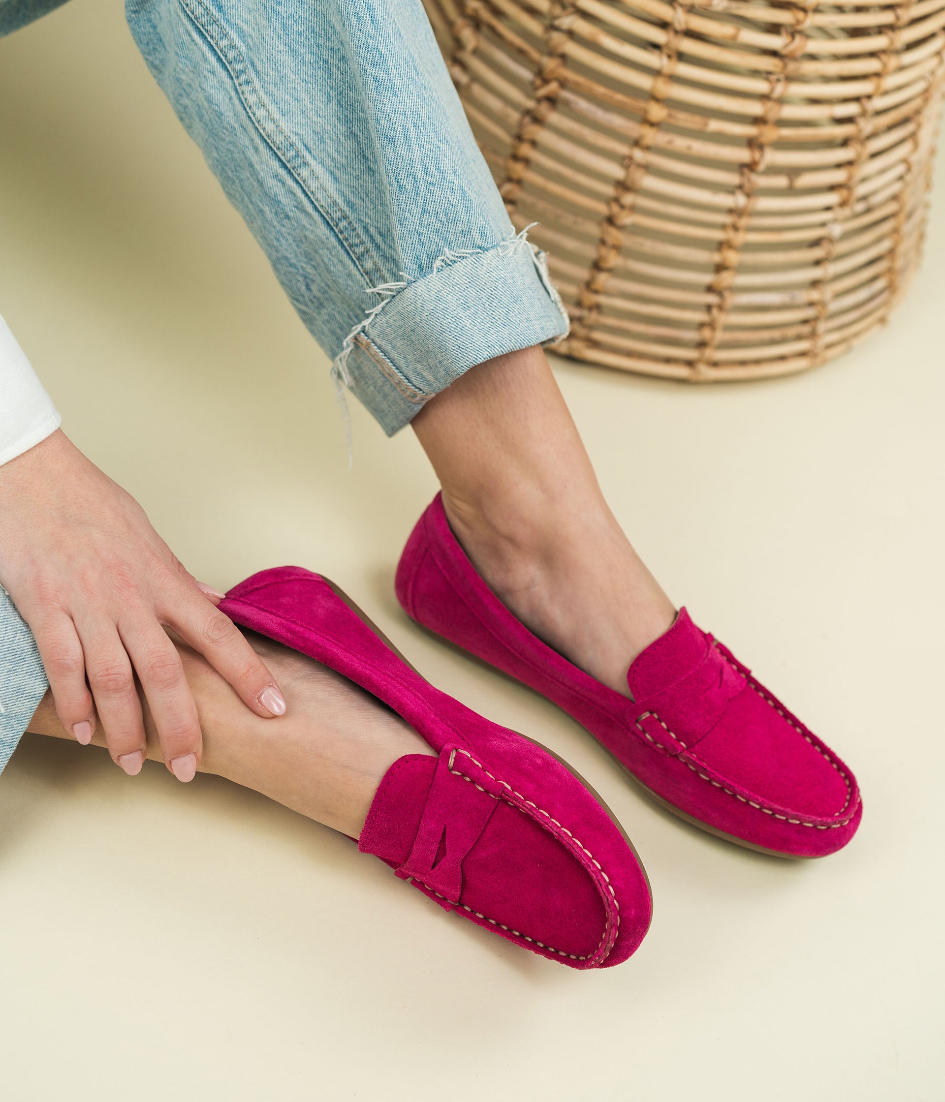 MOCASSIN AMIGO FUCHSIA Derbies Mocassins Femme Bocage