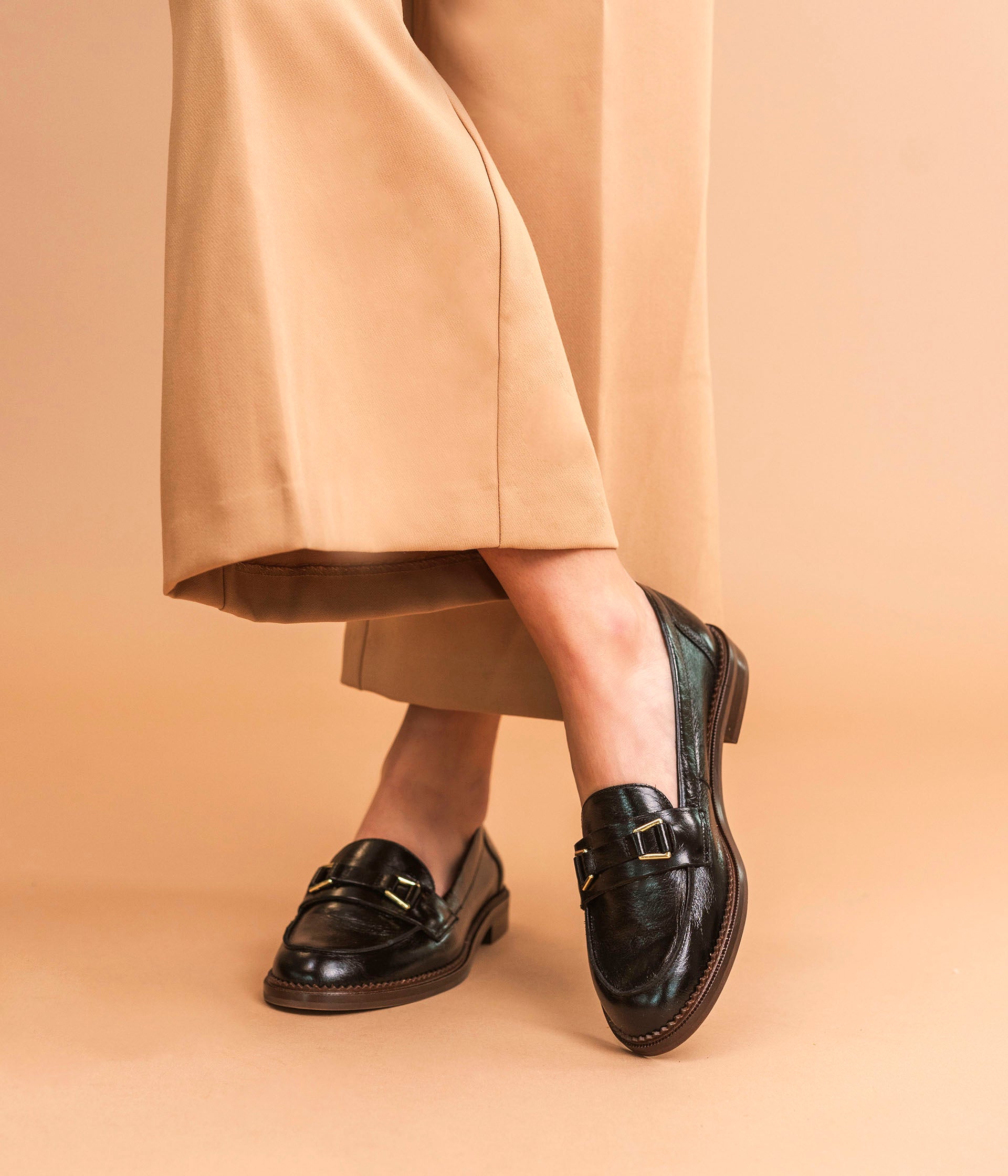 Mocassin shop femme brillant