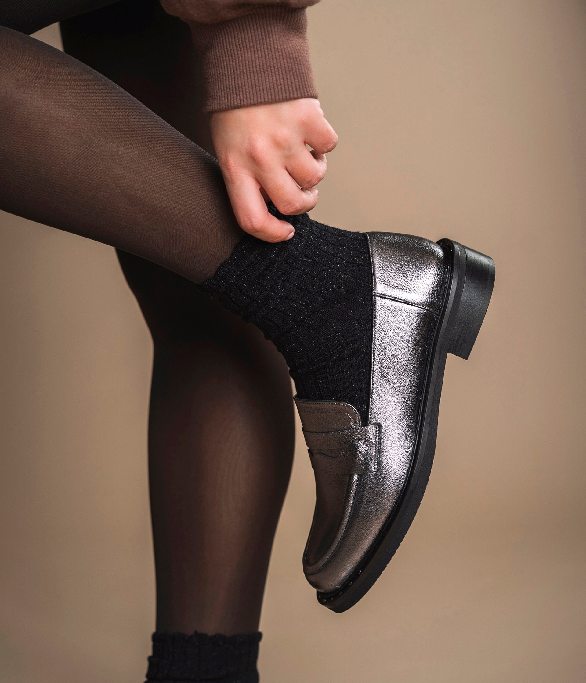 Mocassin femme argent cheap