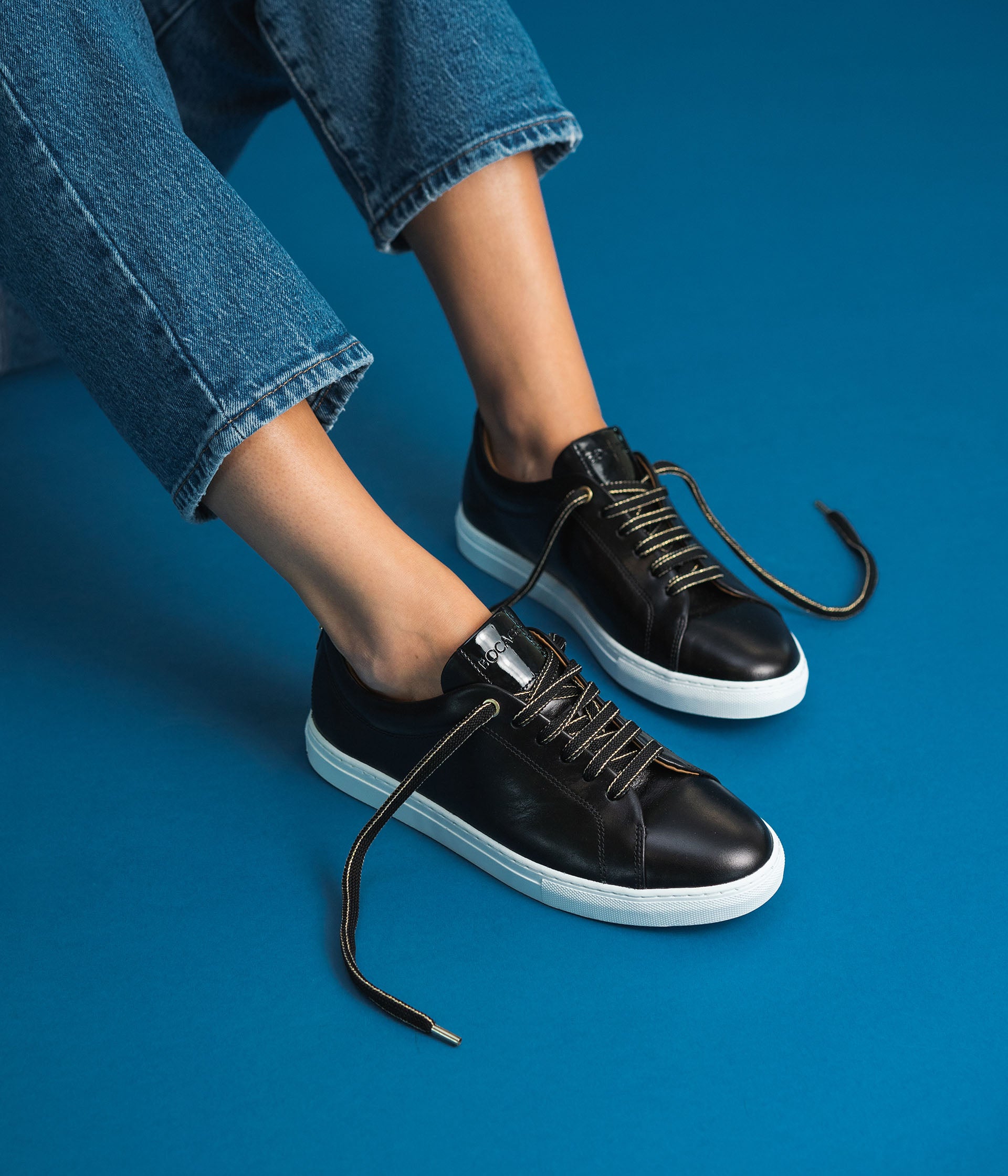 Basket cuir femme noir store