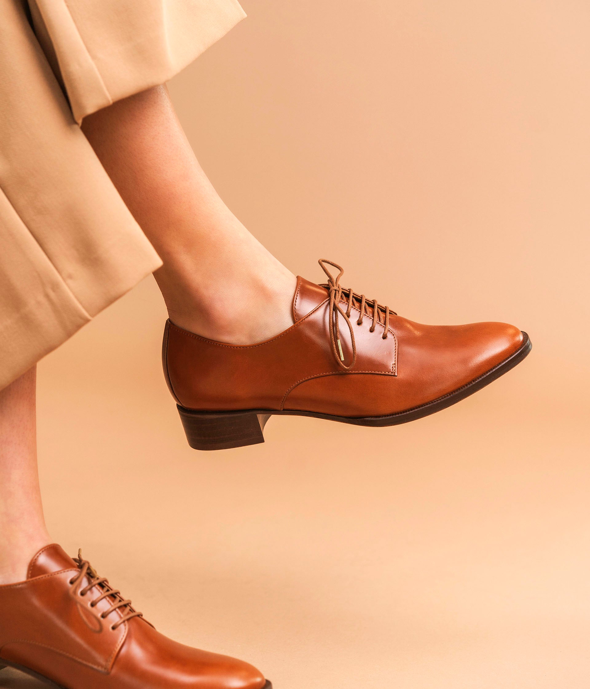 Derby femme cuir marron 2025