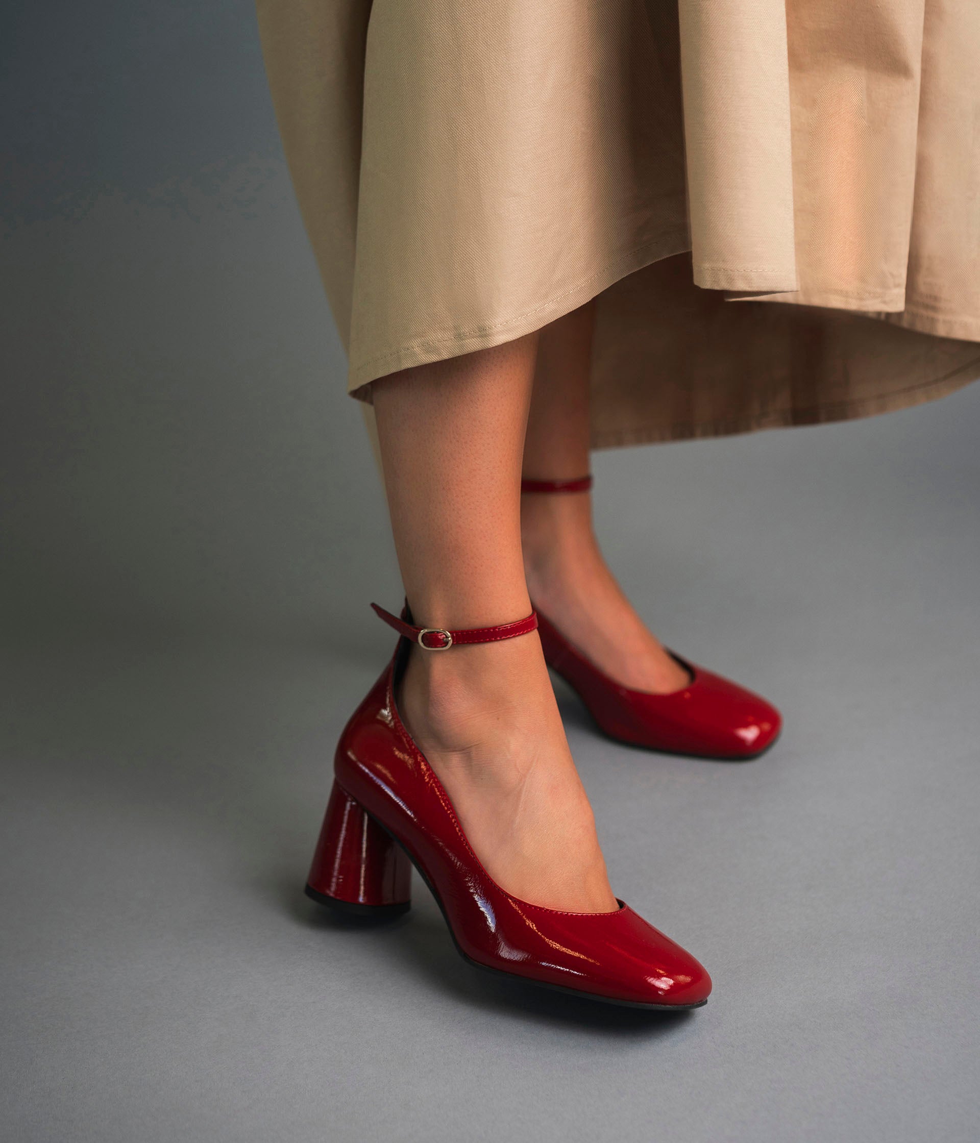 Escarpin rouge gros talon top
