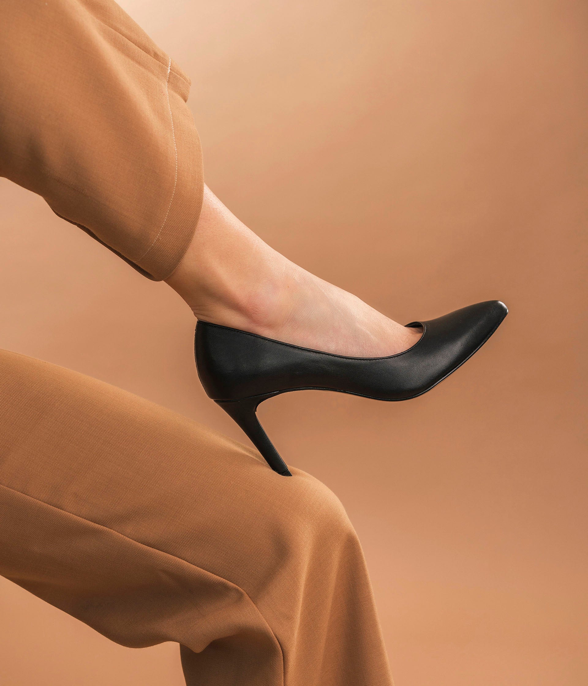 Escarpin noir hot sale talon moyen