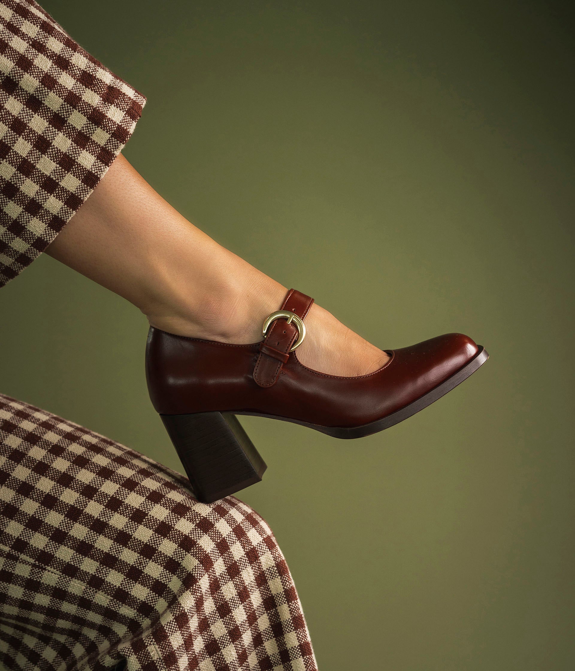 Escarpin cognac cuir shop