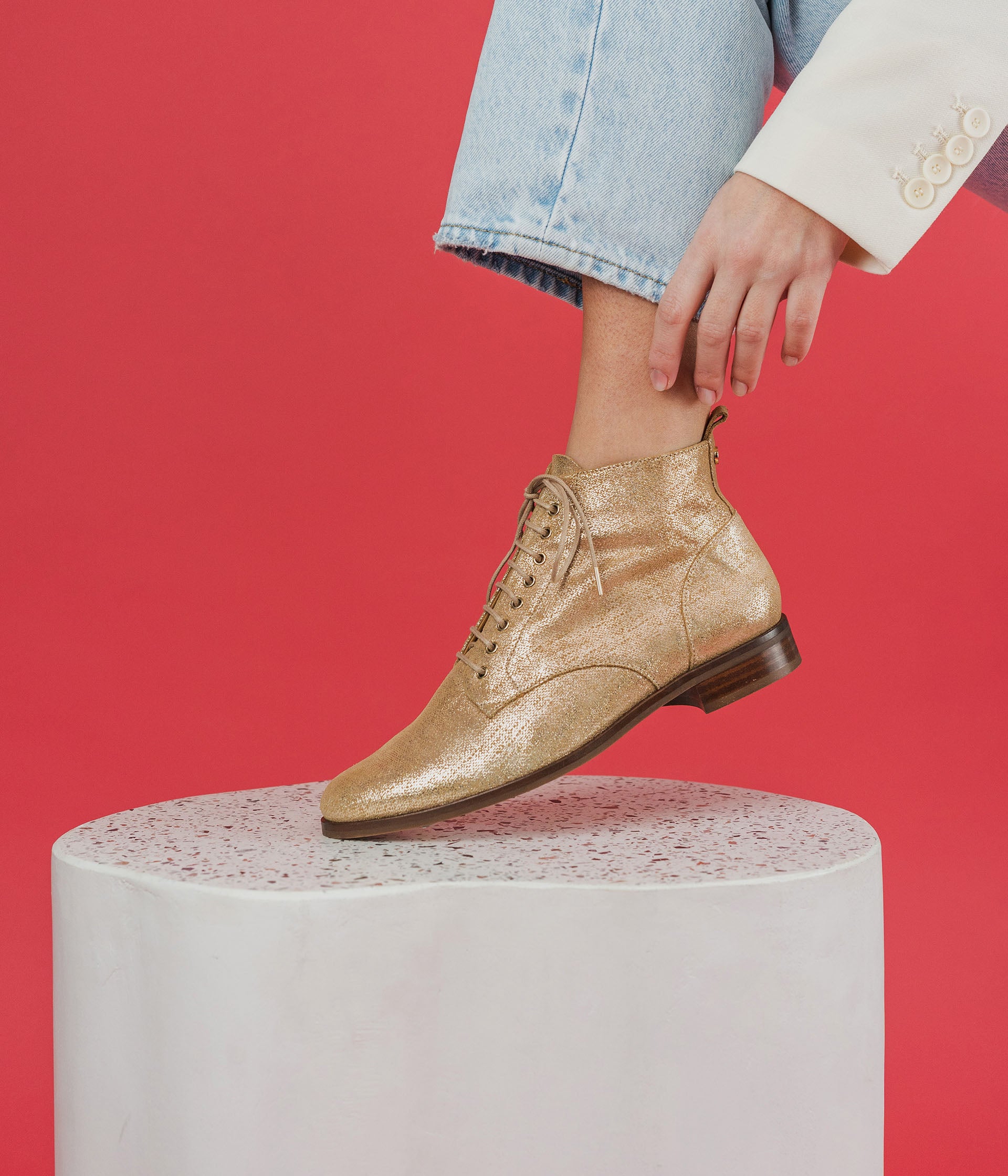 Bottines dorées bocage store
