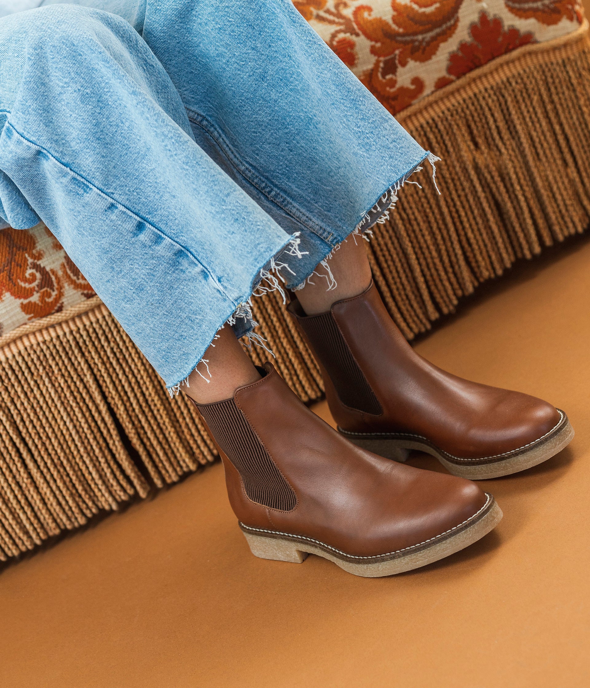 Chelsea boots femme best sale marron