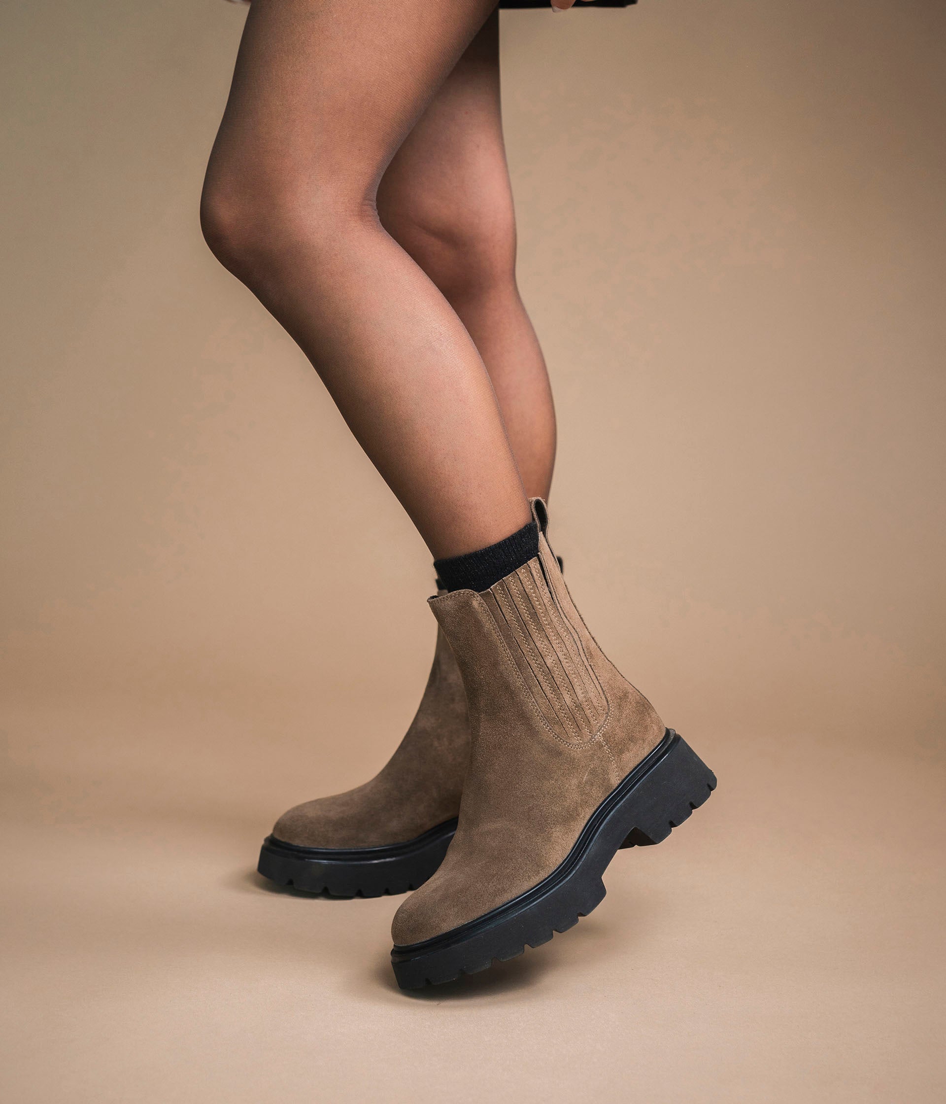 Boots cuir velours femme hotsell