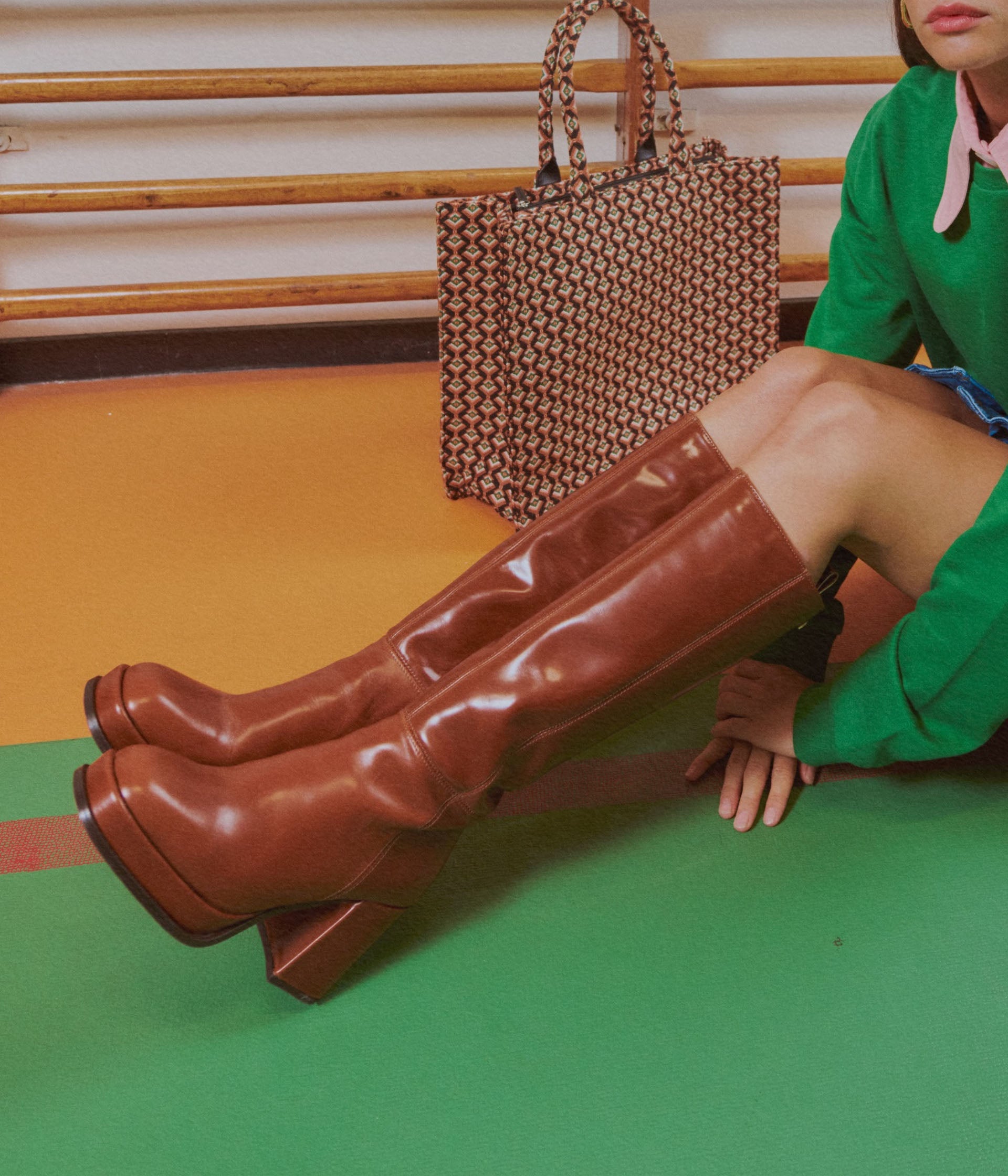 Bottes top marron femme