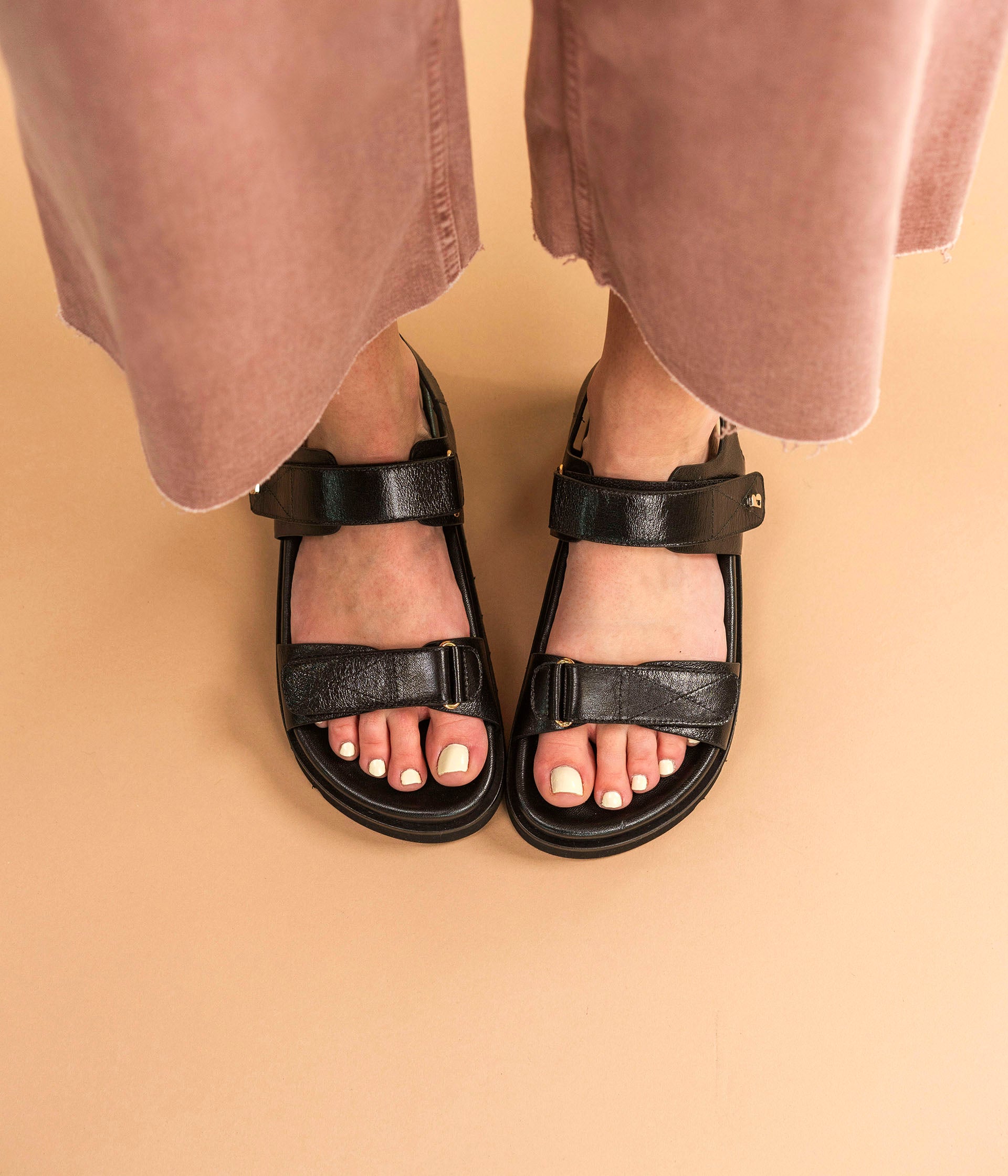 Sandales a brides noires clearance
