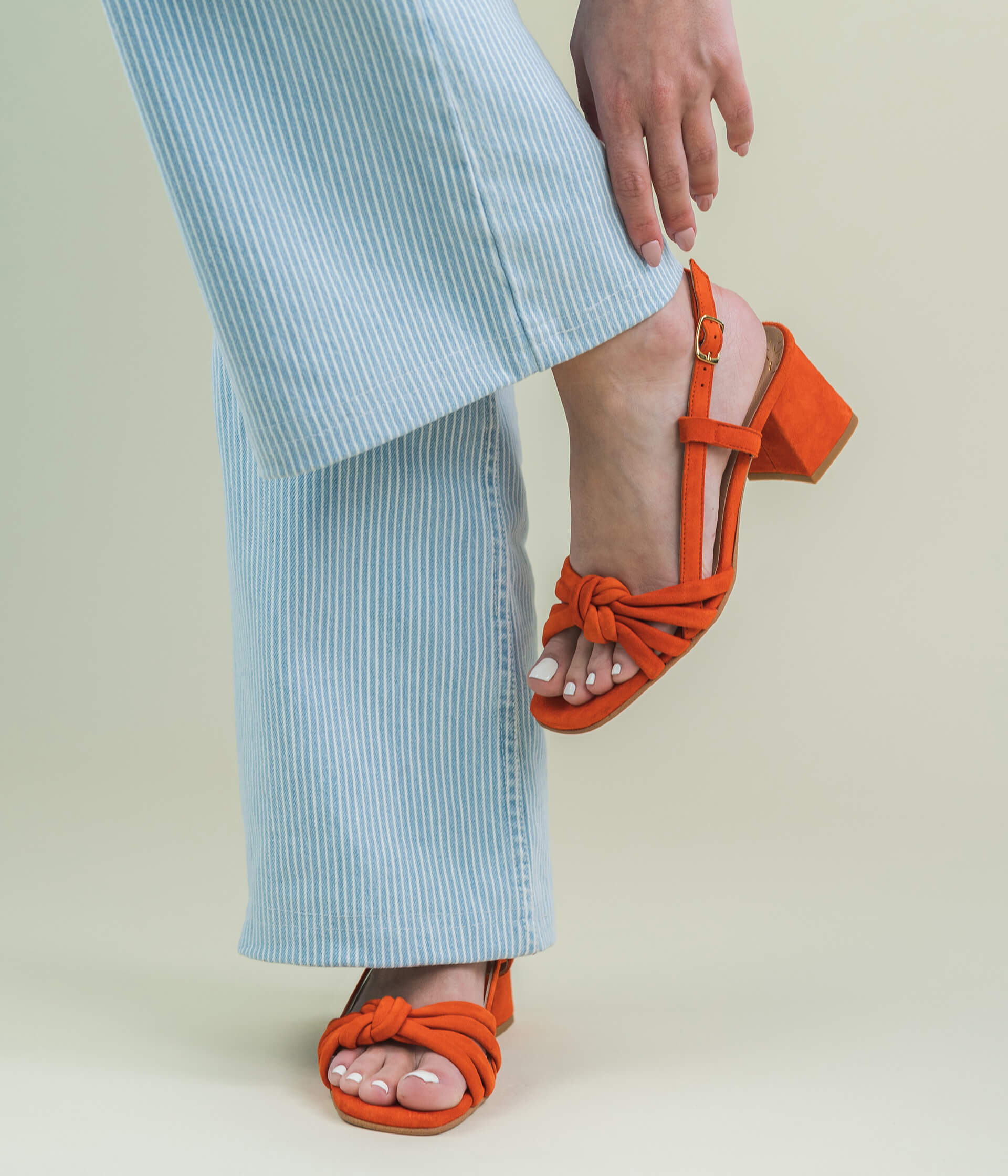 Sandale shop orange femme