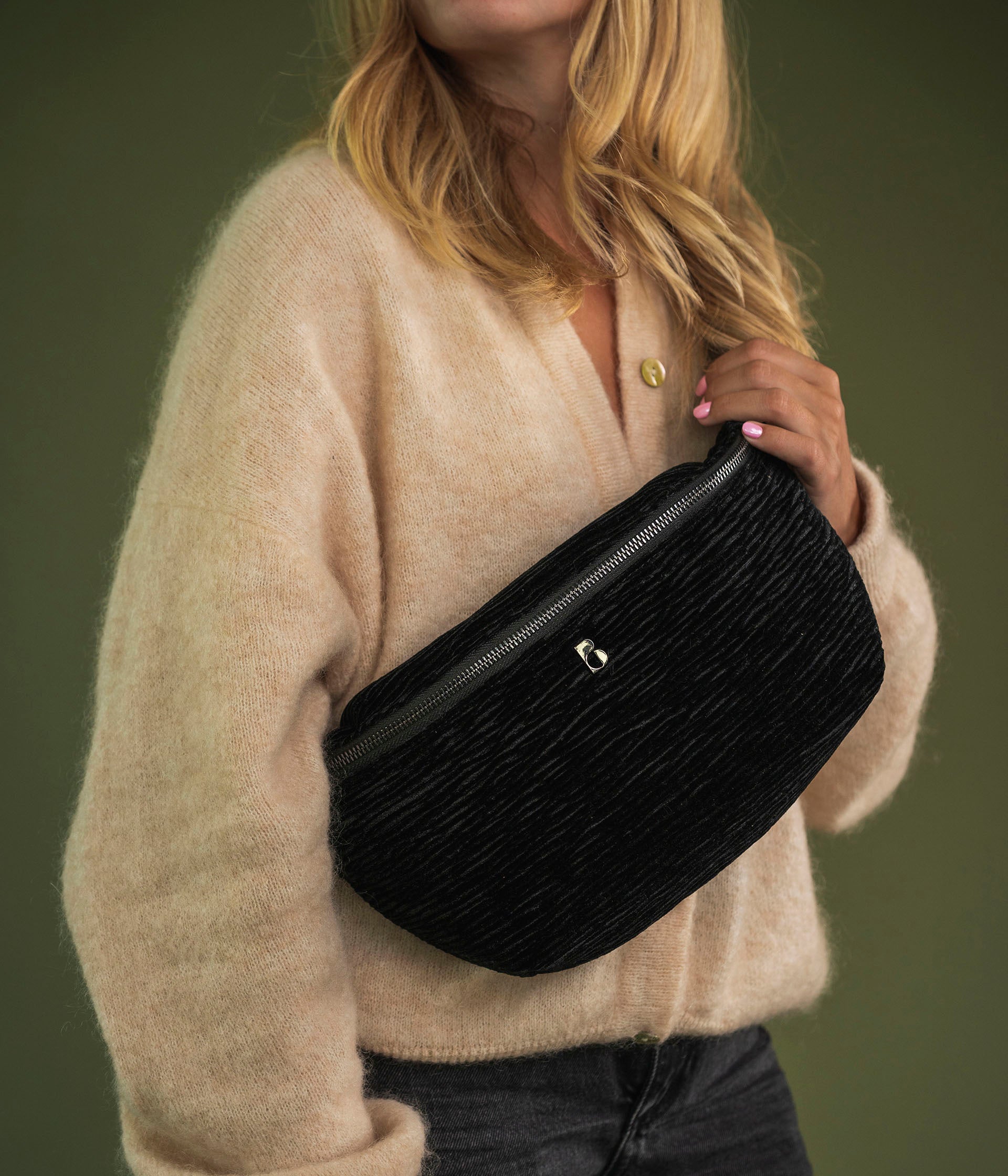 SAC BANANE CARMEN NOIR Moyen format Maroquinerie Bocage