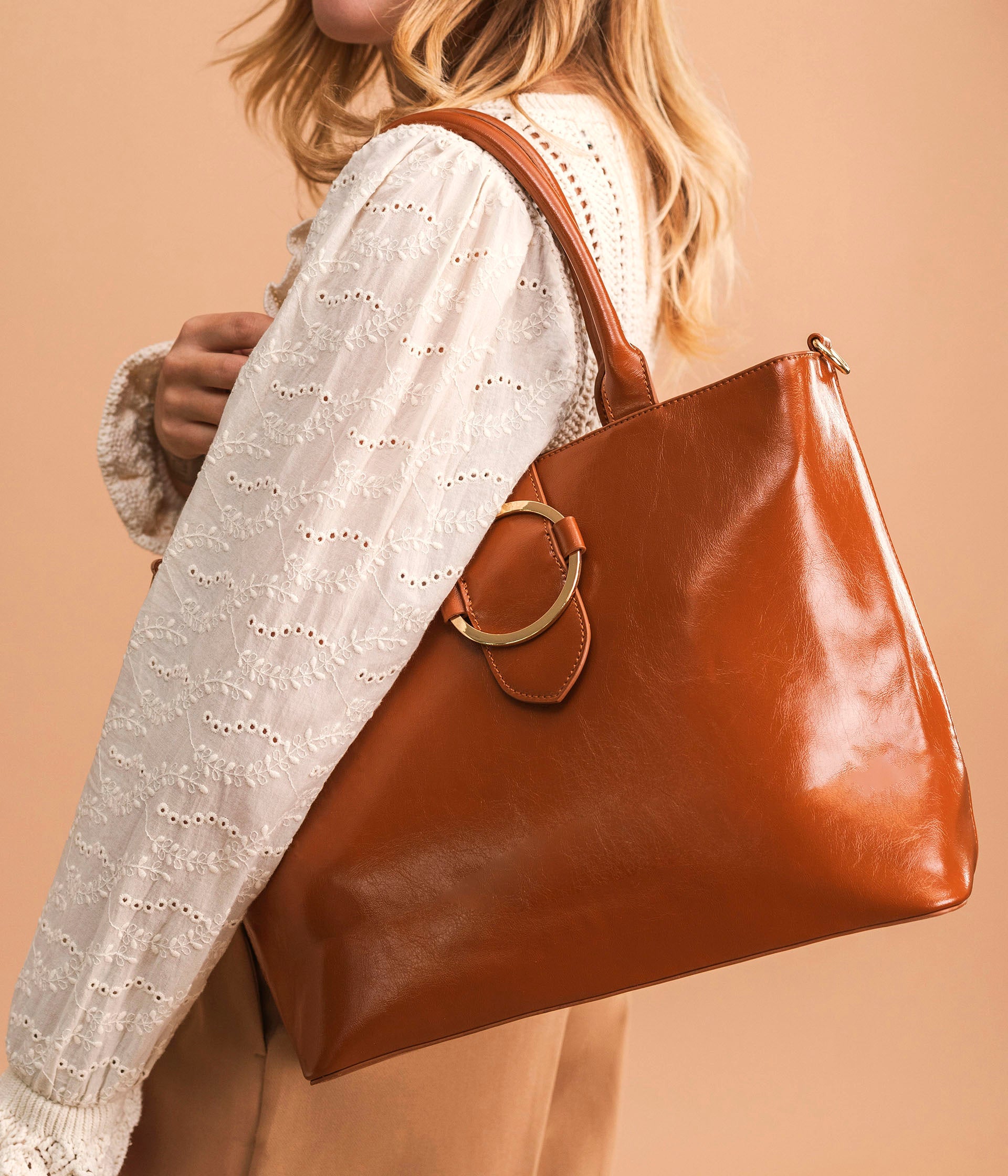 SAC BISOUS CAMEL Grand format Maroquinerie Bocage