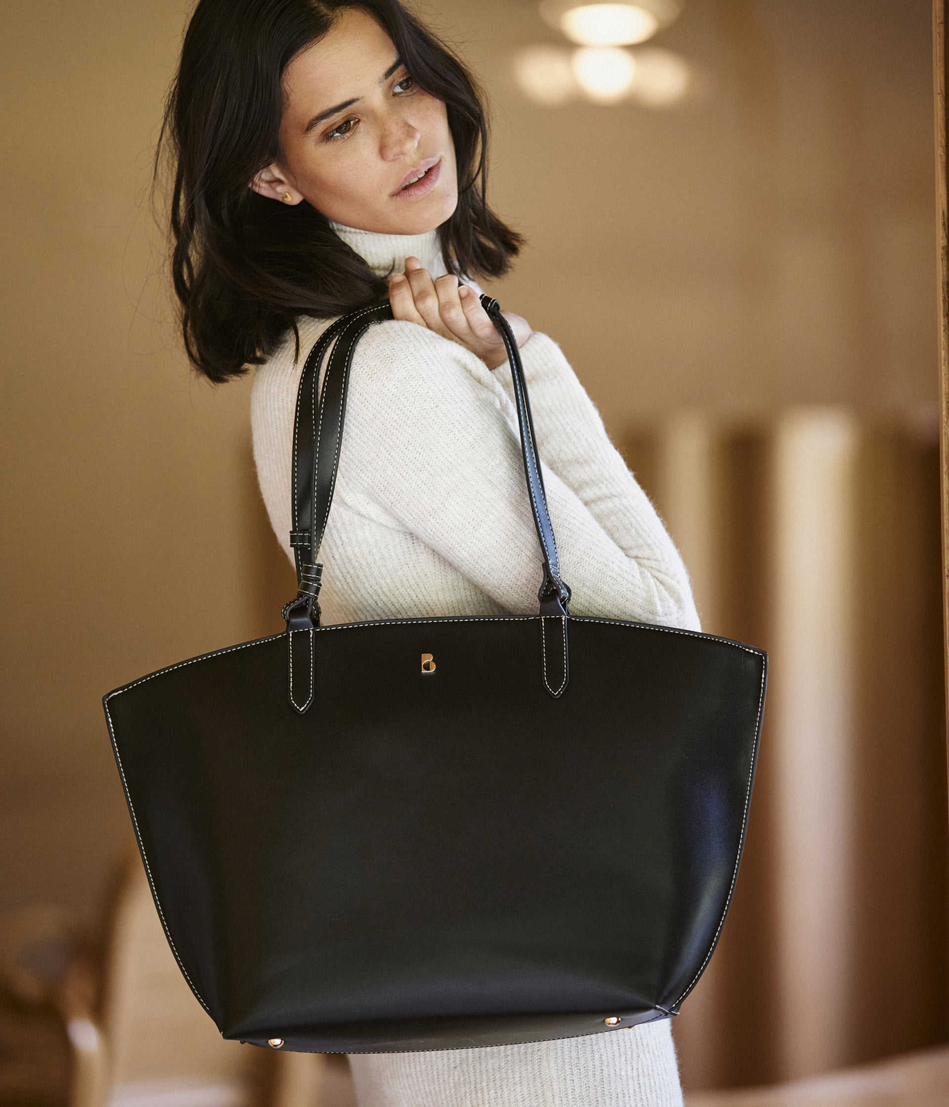 SAC CABAS BELLO NOIR Grand format Maroquinerie Bocage