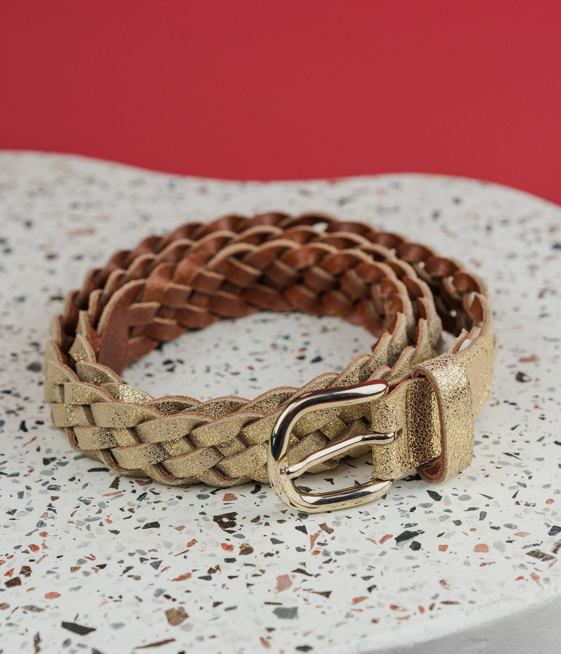Ceinture tressée dorée online